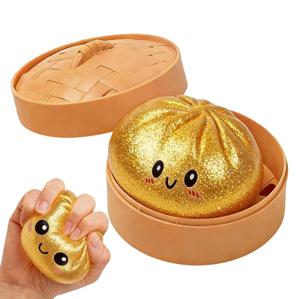 Steamed Dumpling Shaped Sensory Squeeze Toy Squishiess Dumplings Stress Balls Fidget Sensory Toy Quick-rebound Stress Relief Toy