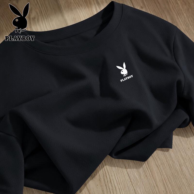 Playboy Men s 2026 Summer Ice Silk Short Sleeve T-shirt 3XL