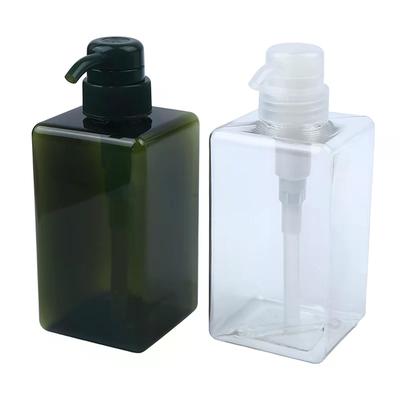 450ml Refillable Square Body Lotion Bottle Plastic Press Pump For Shower Gel Shampoo Liquid Soap Durable Refillable Container