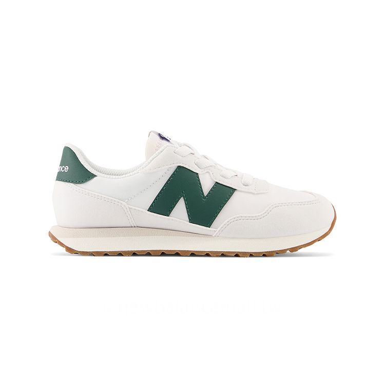 New Balance 237 Bungee Lace Little Kid Nimbus Cloud Nightwatch Green Kids Sneakers White PH237RF