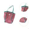 Women Shoulder Bag Checkered Pattern Casual Shopping for Work Outdoor Spring
