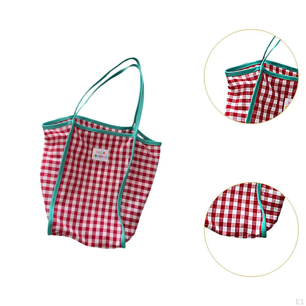 Women Shoulder Bag Checkered Pattern Casual Shopping for Work Outdoor Spring