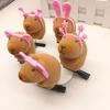 5Pcs Pink Headband Capybara Flocking Hairpin Cartoon Animal Spring Hair Clip Lovely Headwear Hair Accessories Party Favors