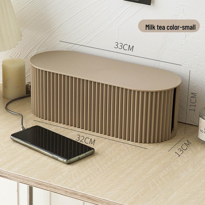 Cross-Border Electric Power Strip Organizer: Dustproof Cable Management Box for Desktop Storage