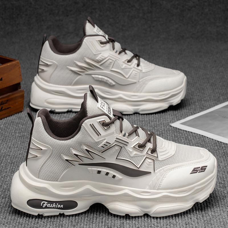 Shoes men's shoes autumn new breathable little white shoes trendy versatile thick soles heightening casual youth sports shoes