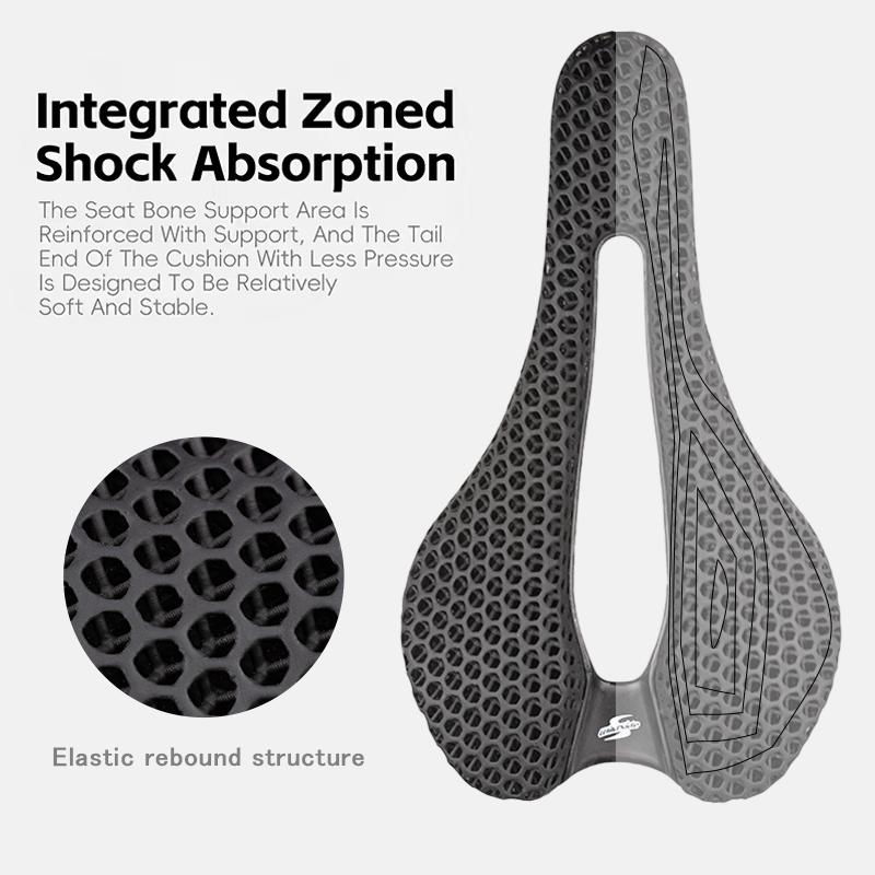 WILDSIDE 3D Printed Bicycle Saddle Ultralight Carbon Saddle 155mm Soft Bike Saddle for MTB Gravel Road Bike Seat Cycling Parts