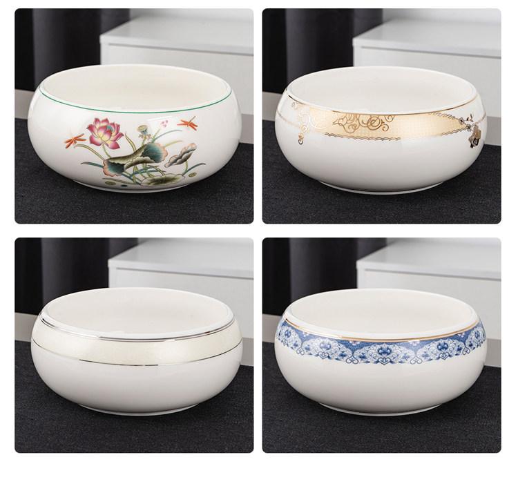 Large Chinese Style Blue and White Porcelain Tea Wash Basin and Cup Washer with Lan Ting Xu Calligraphy - Retro Ceramic Brush Washer