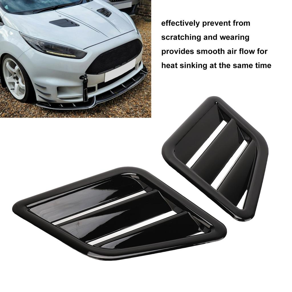 2 Pcs Engine Hood   Vent Cover ABS Front Upper Bonnet Hood   Outlet Grille Replacement for