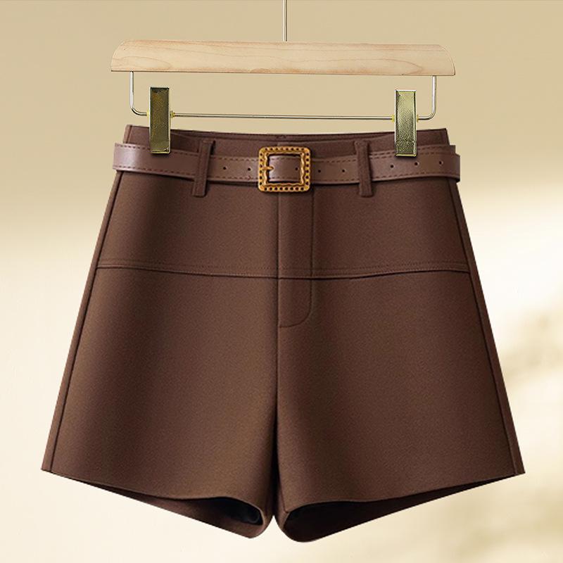 

Хаки Шерстяные А-силуэта Шорты для ягодиц: Женские повседневные брюки широкого кроя для моды осень/зима 2024 27 [Recommended for 95-105 jin] хаки