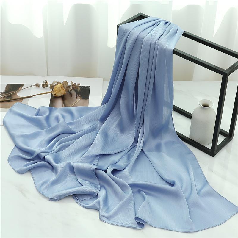 Headscarf Solid color silk scarf Basic versatile scarf Women's smooth crepe travel scarf Xizang travel shawl