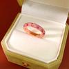 Exquisite Rose Pink Zirconia Ring - Korean Style Stackable Index Finger Accessory