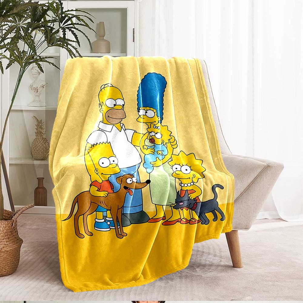The Simpsons Theme Printed Blanket - Perfect for Couch, Bed, Travel & Outdoor Use | Machine Washable, Cozy & Durable.