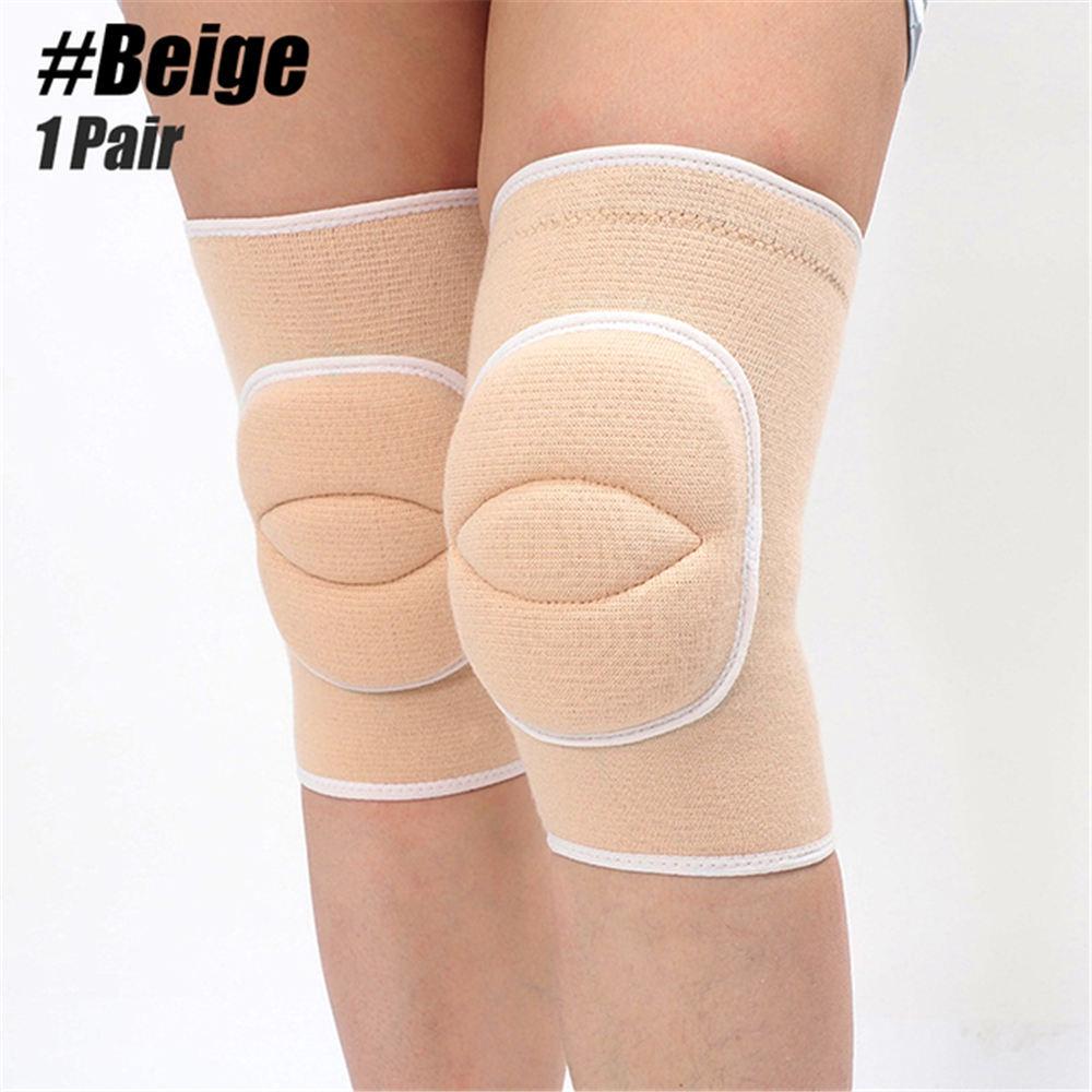 1Pair Sports Compression Knee Pads Dancing Knee Protector Thickened Sponge Knee Brace Support for Volleyball Yoga Ballet