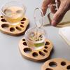 Wooden Coaster for Drinks Lotus Slices Shaped Cup Mat Heat-Resistant Coasters for Bar Home Office Coffee Table