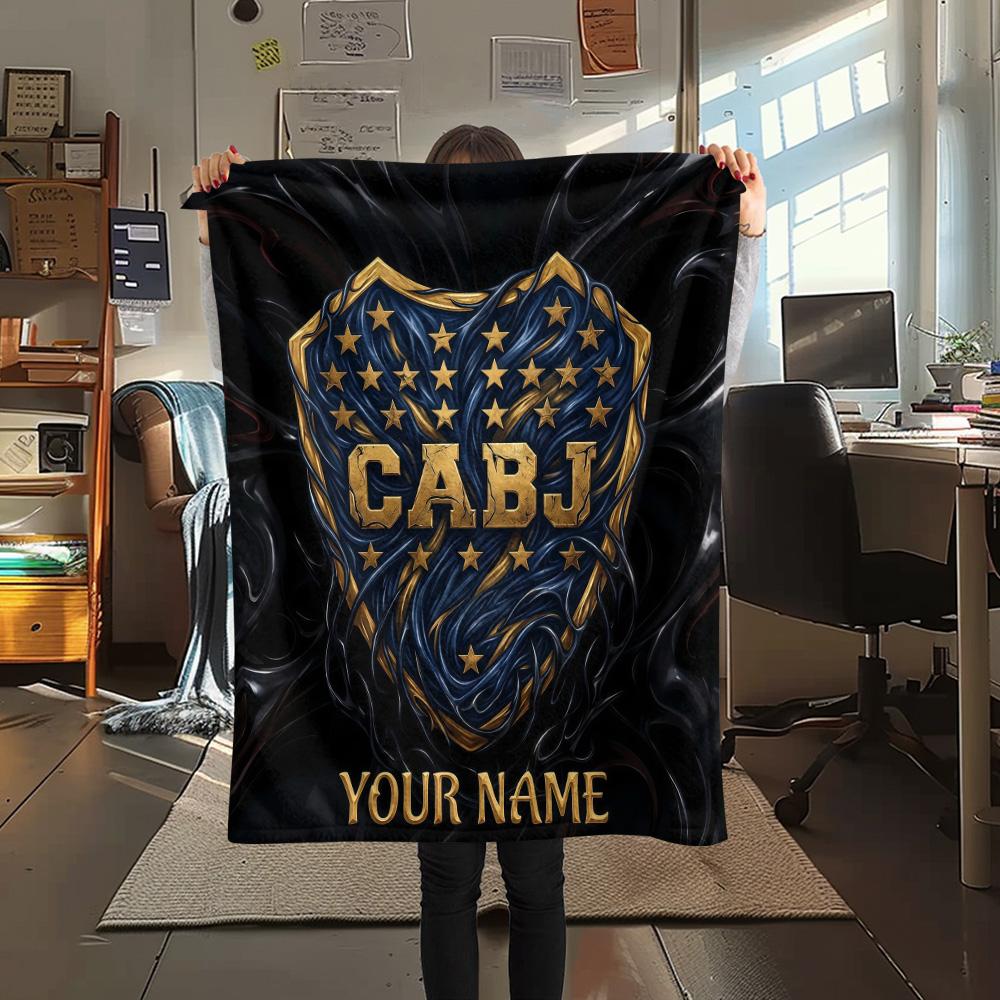 Custom Name Boca Juniors Flannel Blanket, High quality Comfortable for All Seasons, Home Decor, Warmth and Comfort