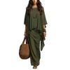Women's Chiffon Two Piece Maxi Dress Set with Shawl Wrap for Summer Vacation