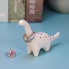 OYLZ Adorable Small Ceramic Dinosaur Jewelry Ring Holder, Engagement, Wedding Ring Display Stand