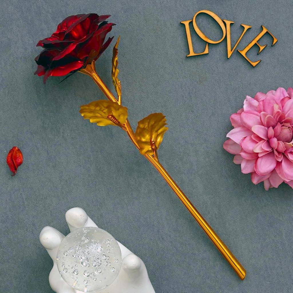 Beste Wünsche Künstliche Rose Blume Dekorative Schaustück Geschenk | Valentinstagsgeschenk für Freundin Freund | Valentinstag Dekoartikel