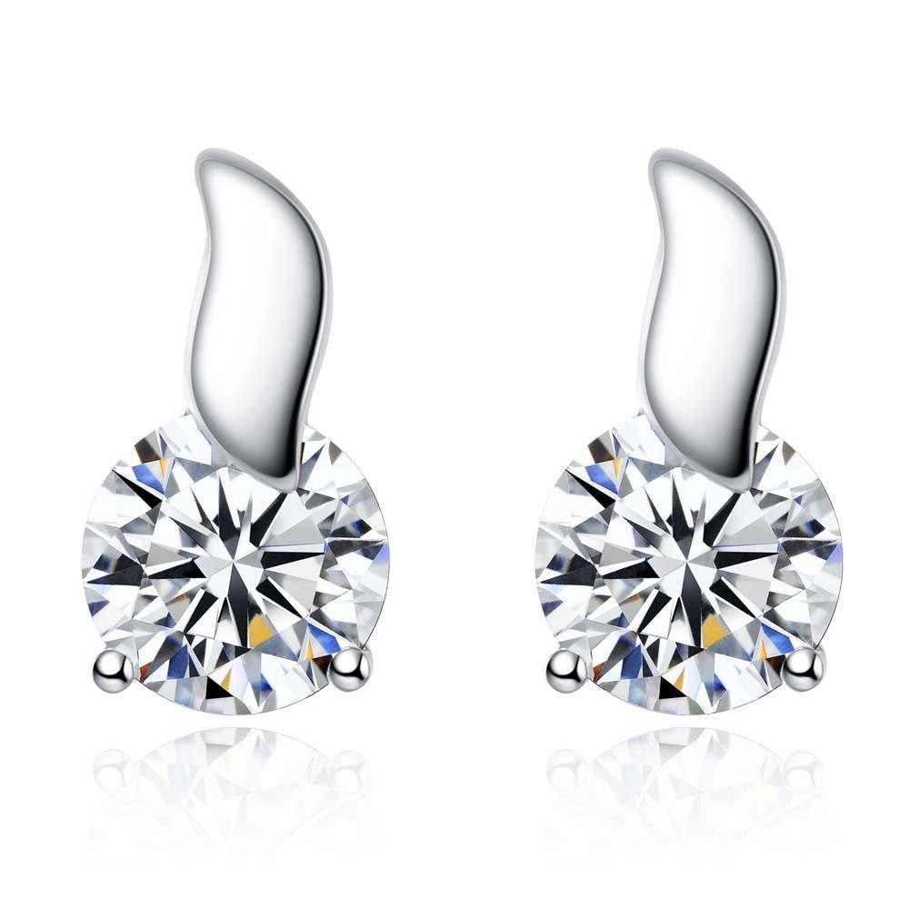 Dunhuang Fashion Heart-Shaped Swiss Crystal Earrings