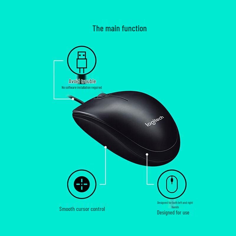 Logitech B100 Wired Office Mouse