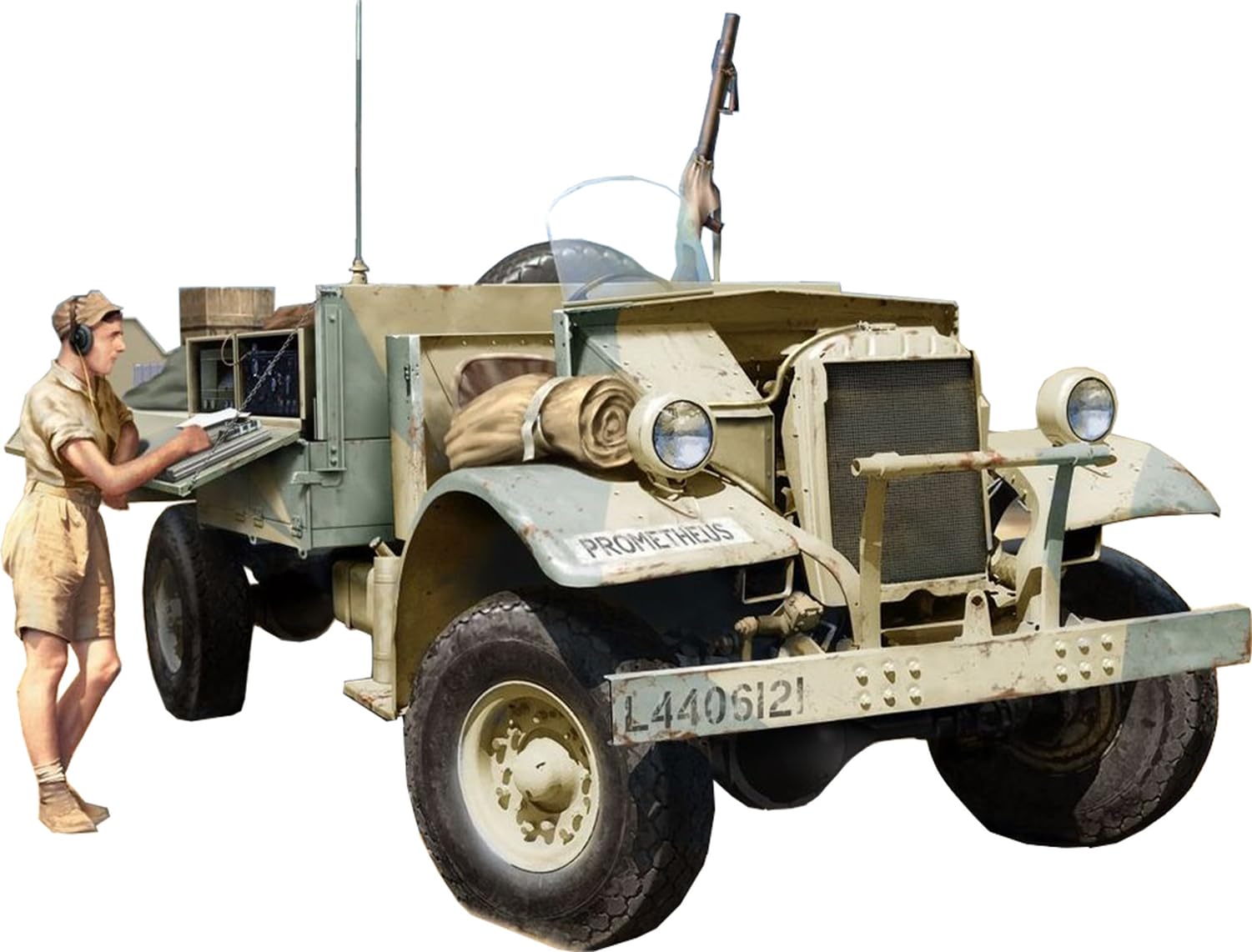 

Thunder Model 1/35 Scale British LRDG Ford F-30 Truck with Radio and Two Figures, Plastic Model Kit TB35309