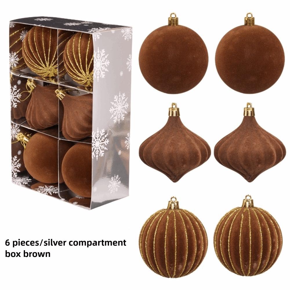 6Pcs/Box Plastic Christmas Hanging Balls DIY Christmas Hanging Ornament  Home Party