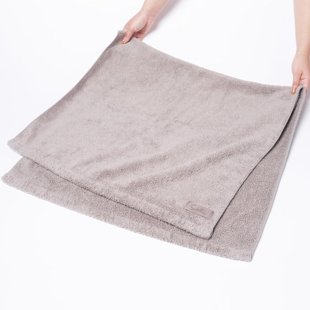 Feel" Sodateru Towel Set (3 Sizes) - Charcoal (Gray) - 60x120cm/34x85cm/20x40cm - 100% Cotton - Boxed (SD-FEEL-BFPCH)