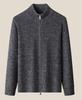 Men's Thick Rice Stitch Wool Cardigan, Zipper Stand Collar, Warm Autumn/Winter Sweater