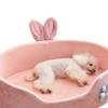 Pink Pet Bed Detachable Washable Dog Sleeping Bed Soft Comfortable Warm Cat Bed for Four Seasons L