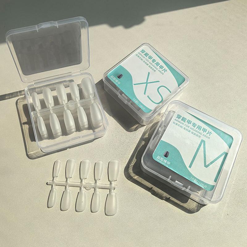 100 Buc. Unghii False Scurte Migdală Mate Transparente Perfecte Pentru Designul Unghiilor Și Extensii de Salon Perfecte Pentru Întâlniri Și Purtare Zilnică