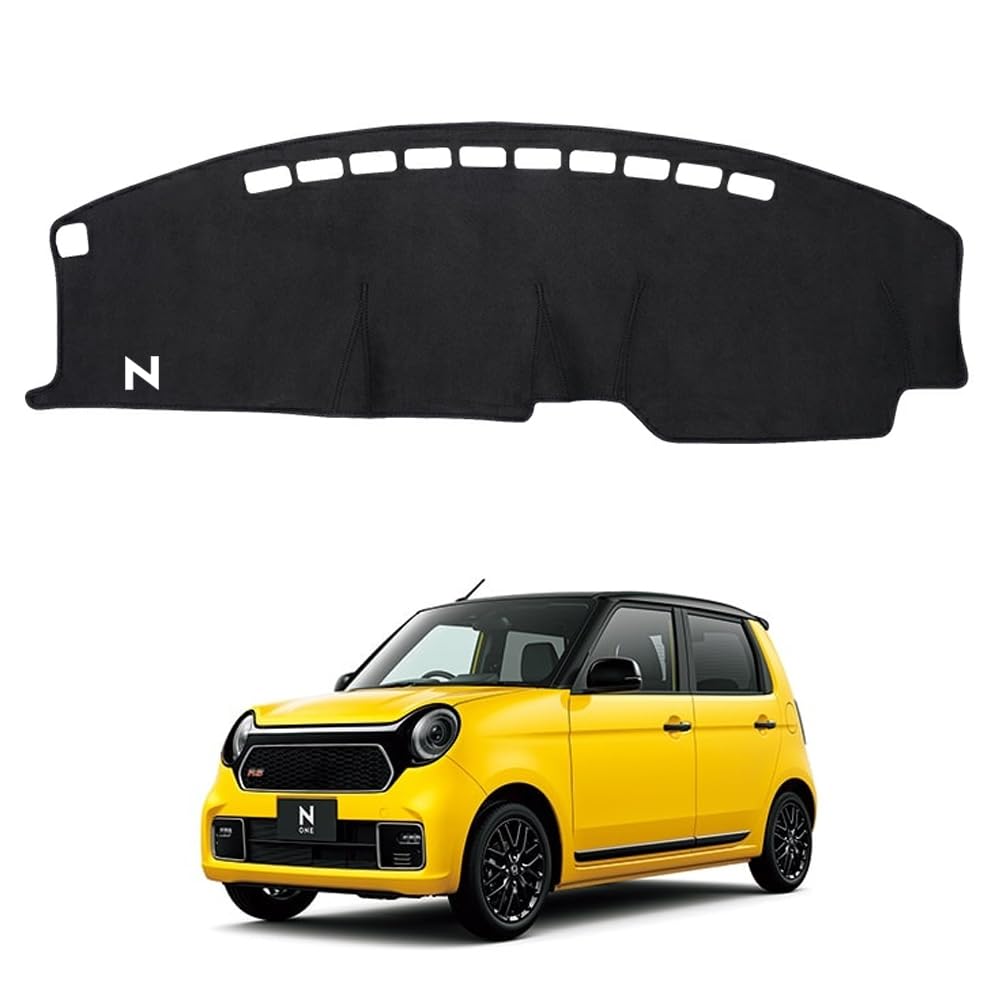 

SAWAKAKI Панель приборов Индивидуальный дизайн для Honda Защитный от солнца Полиэстер с ковриком для внутренней индивидуальной детали, N-ONE JG3/JG4, Защита, Снятие усталости, Коврик, чёрный