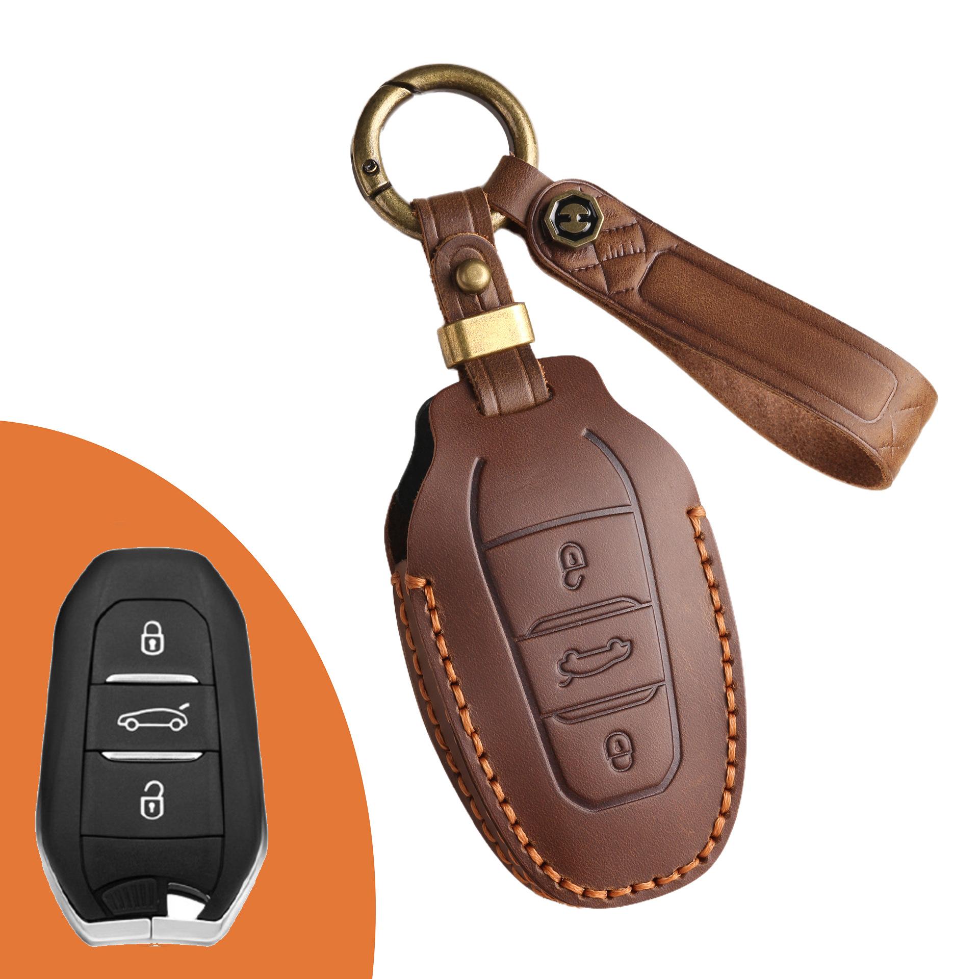 

Suitable For Citroen Sega Car Car Key Set C3Xr Bag C5X Buckle C4L Versailles C6 Elysee Leather коричневый