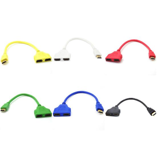 1080P HDMI-kompatibel Port Stecker auf 2 Weibliche 1 In 2 Out Splitter Kabel Adapter Konverter