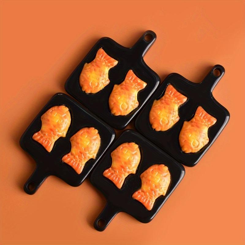 Forma de Assar Preta Snapper Assada Miniatura Comida Brinquedo Acessórios DIY Brinquedos de Mesa Adesivos de Geladeira
