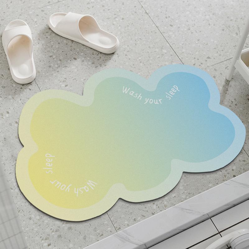 Lovely Cloud Absorbent Mat Floor Mat Absorbent Toilet Entry Mat Foot Mat Quick Dry Bathroom Non-slip Mat Dirt Resistant Wear Mat