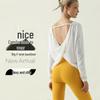 Women's Long Sleeve Yoga Top with Chest Pads & Twisted Back + Slim Fit Yoga Pants