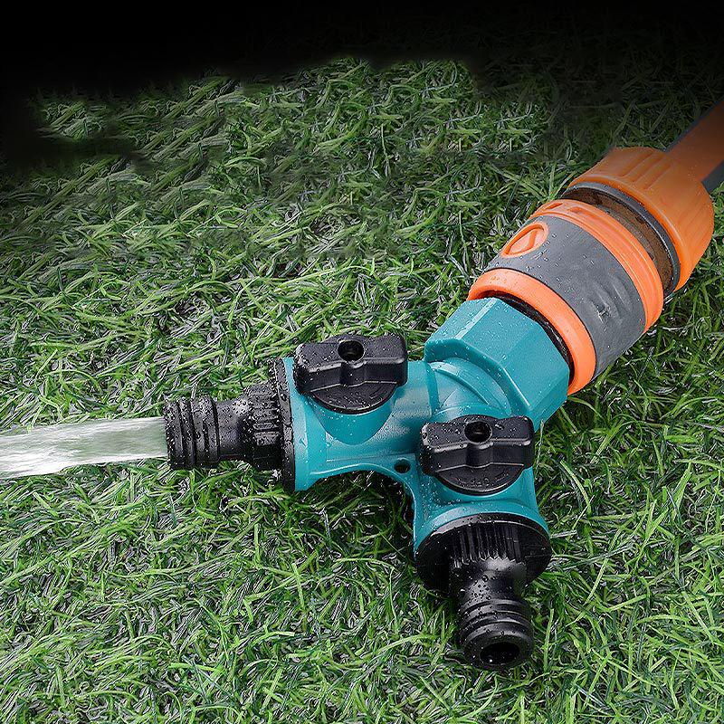 2 Way Garden Hose Splitter Watering - Water Hose Connector with Shut Off Valve For Faucet Irrigation Landscaping Flower Planting