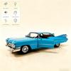 ABAC1 1:32 Blue Classic Retro Car Alloy Metal Die-Cast Model Car Miniature Vehicle with Sound and Light, Doors Open, Toy for Chi
