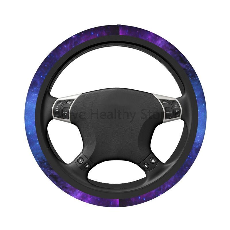Purple Blue Galaxy Car Steering Wheel Cover Universal 15 Inches Anti Slip Steering Wheel Protector for Car Auto SUV Sedan