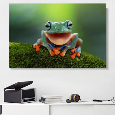 Animal Canvas Painting Tree Frog Laughing Posters And Prints Landscape Wall Art Pictures For Living Room Home Decor No Frame