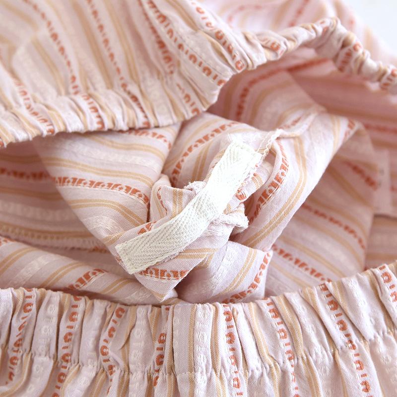 2026 New Spring/Summer Couple Set 100% Cotton Striped Long Sleeve Two Piece Set and Women's Cardigan Home Clothes