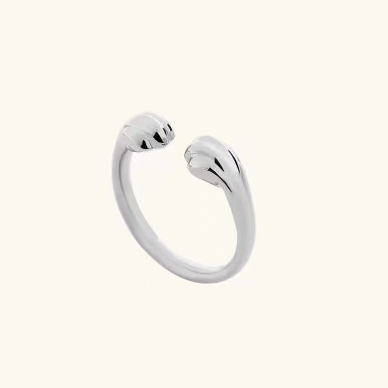 Cat Claw Open Ring, Cute Cat Step Mark Ring for Girls' Hearts, High End Design Romantic Ring, Versatile Daily Accessories