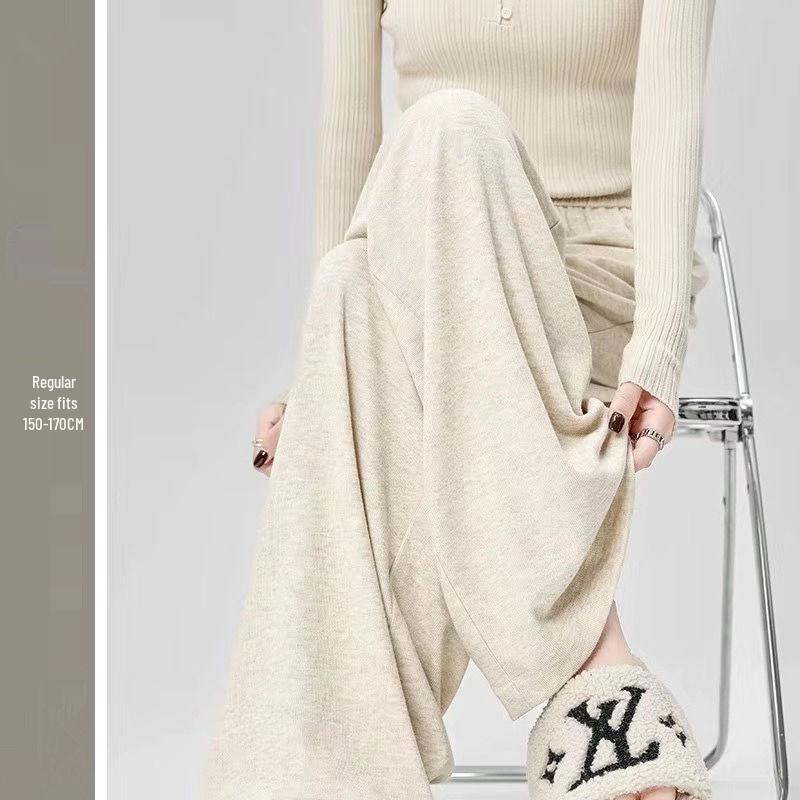 Women’s 2025 High Waist Loose Drape Glutinous Rice Pants - Casual Slimming Straight Leg for Spring and Autumn