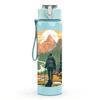 1PC Mountain Forest Scenery Landscape Print 750ml Color Plastic Sports Water Bottle Leakproof Flip Straw Lid Suitable for Sports Office Home Use