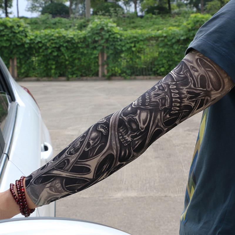 Einarmige Outdoor-Radfahren-Tattoo-Sonnenschutzärmel Sommer-Tattoo-Blumen-Armärmel Modischer Stil