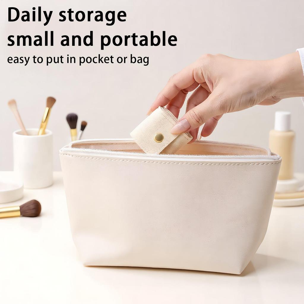 Portable Travel Jewelry Bag Earring Ring Holder Trendy Foldable Divided Case With Buckle Scratch-Proof PU Leather Bag