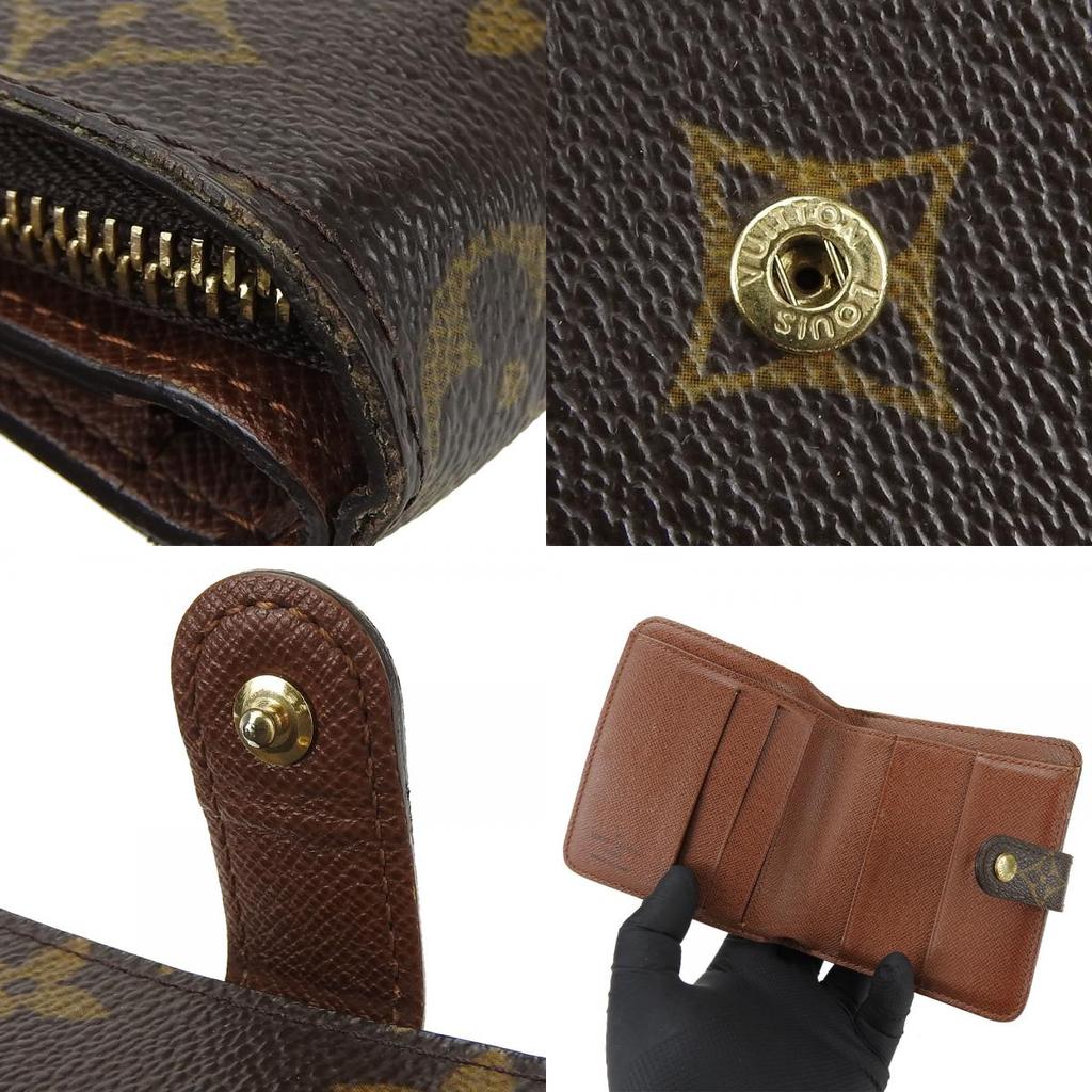 Gebrauchte LOUIS VUITTON Bifold Geldbörse Kompakter Reißverschluss M61667 Monogramm Braun Braun Alltagstauglich