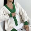 Hirsionsan, primăvară, toamnă, mozaic, tricot, cardigane femei, noi, un singur piept, vintage, pulovere coreene, haine la modă pentru femei