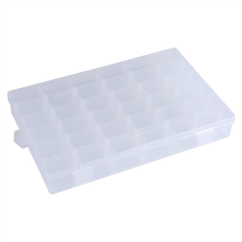 

Transparent Storage Box 36 Slots Plastic Organizer Adjustable Storage Home Organizer
