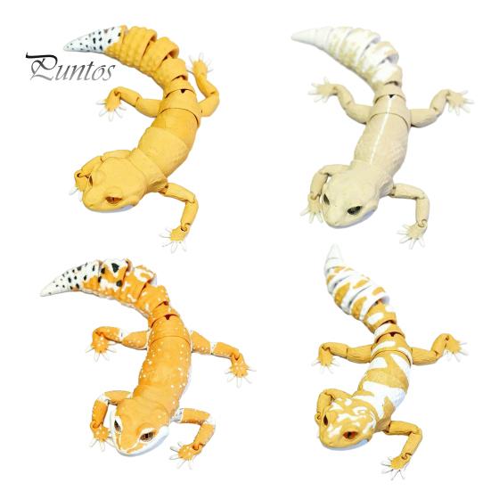 Adjustable Gecko Figurine Articulated Leopard 3D Printed House Lizard Sculpture with Lifelike Model Movable Joints Reptile Collectible for Home